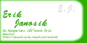 erik janosik business card